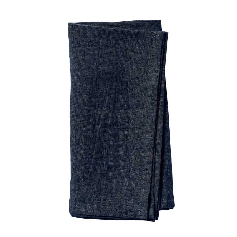 Città Blue Black Linen Napkin 45x45cm